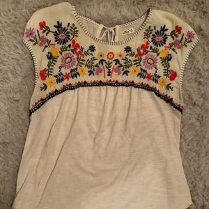 Flower Embroidered Hollister Shirt